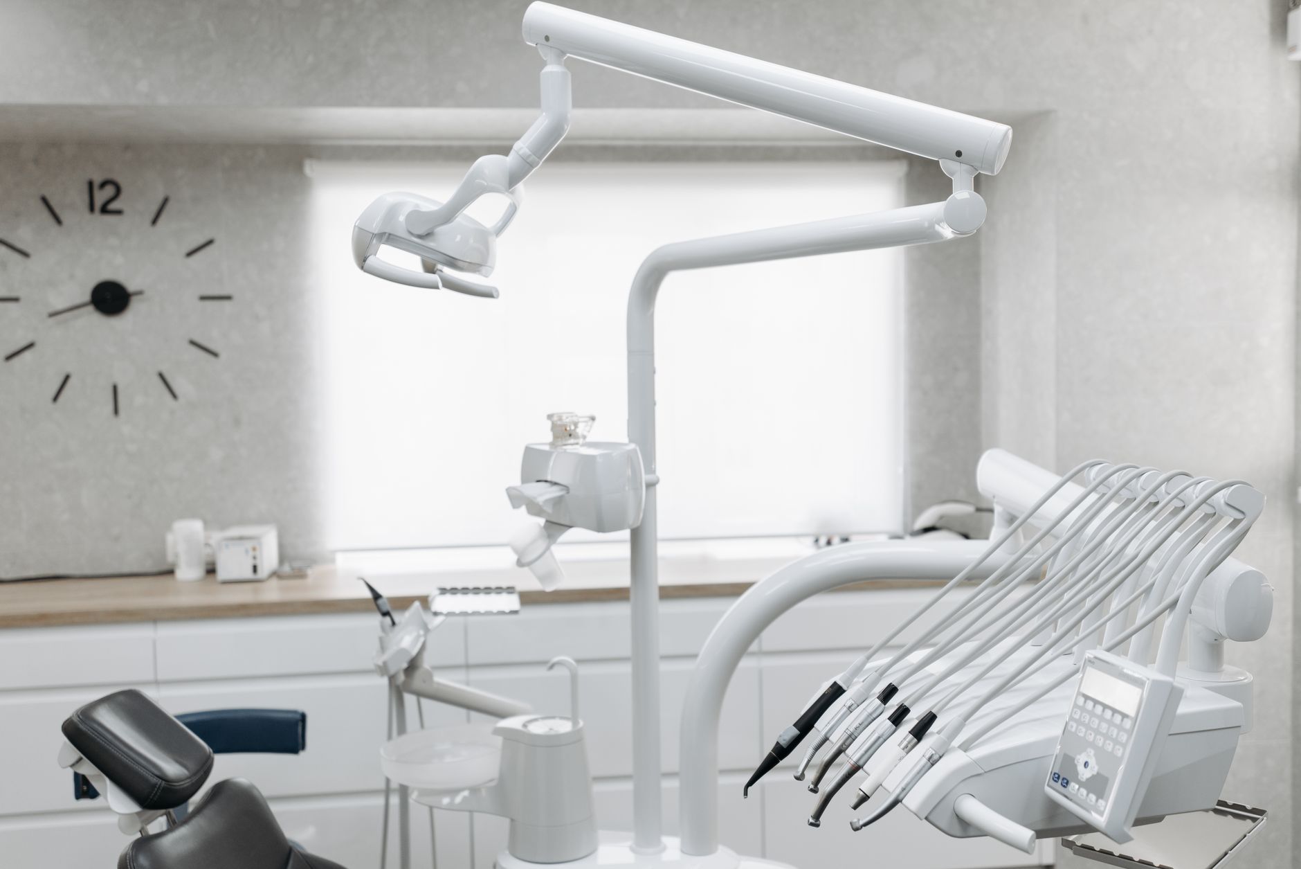 Bright, modern dental office with clean equipment