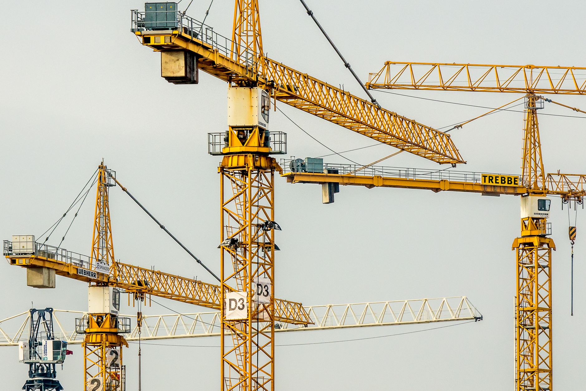 Construction crane at a building site