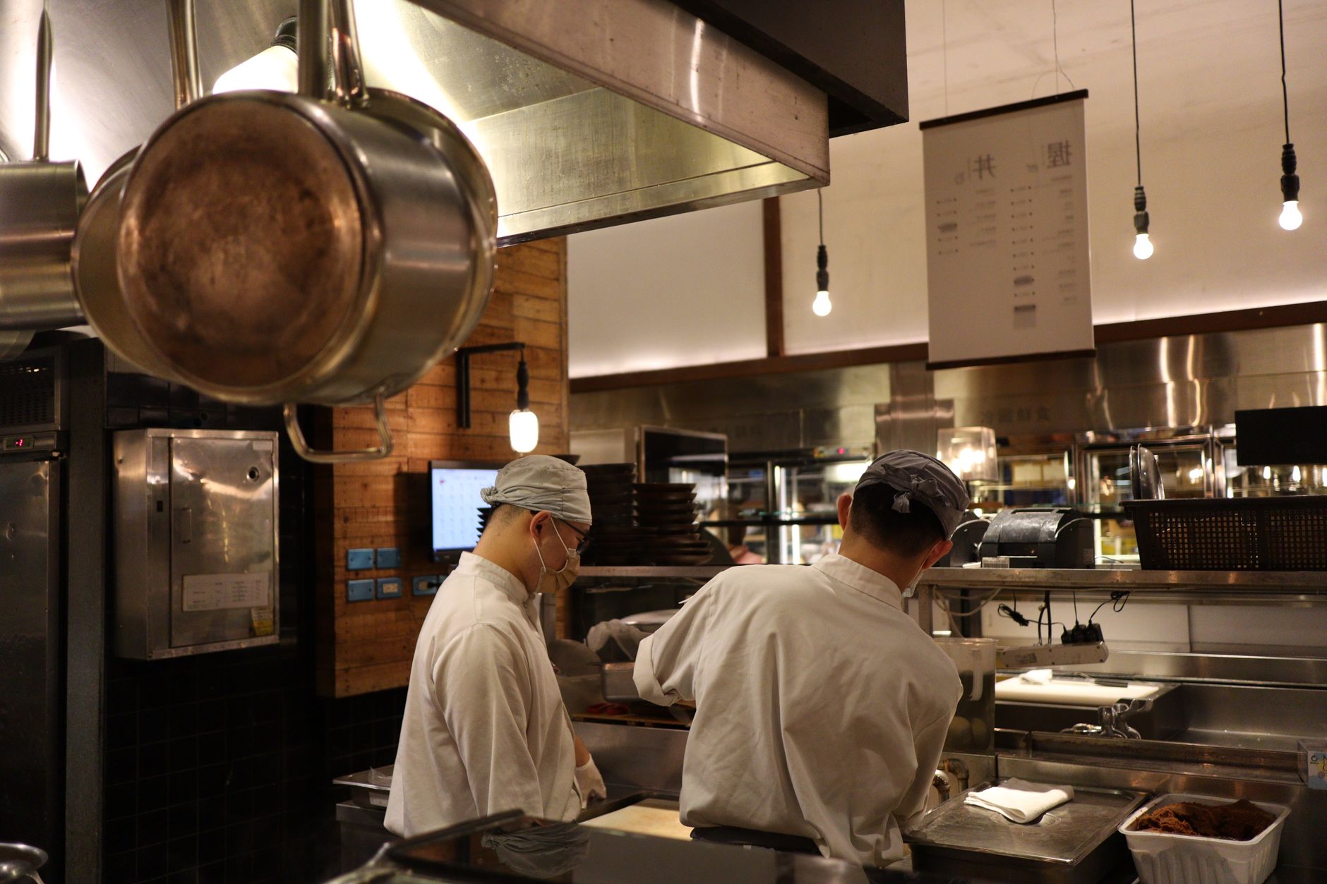 Chefs working in a restaurant kitchen