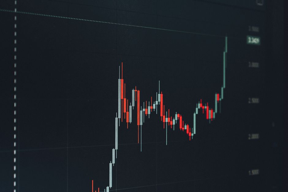 A rising financial growth chart